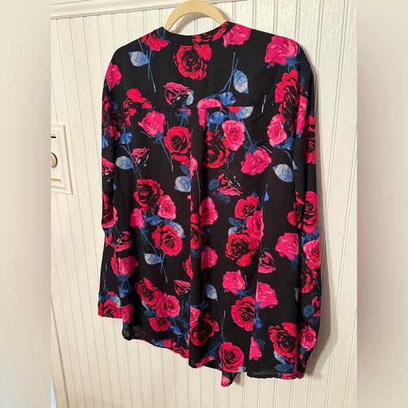 Torrid Harper Challis Collar Long Sleeve 3X Blouse - Picture 4 of 5